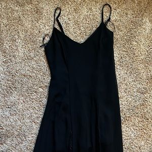 Black dress with lace slits